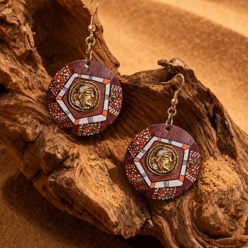 Image of Handcrafted Tribal Wooden Earrings Collection for Women - Butterfly, Princess & Modern Geometric Statement Designs
