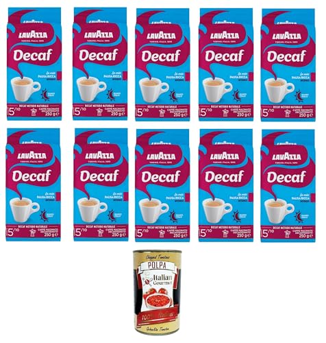 Decaf Intenso Café molido intenso descafeinado 10 x 250 g+ Italian Gourmet polpa 400g