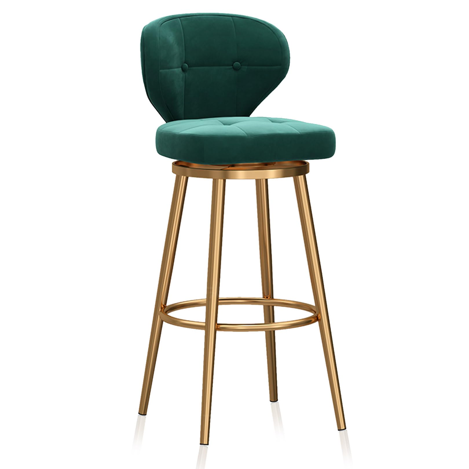 Tabouret de bar vert et doré pour illuminer votre îlot de cuisine moderne
