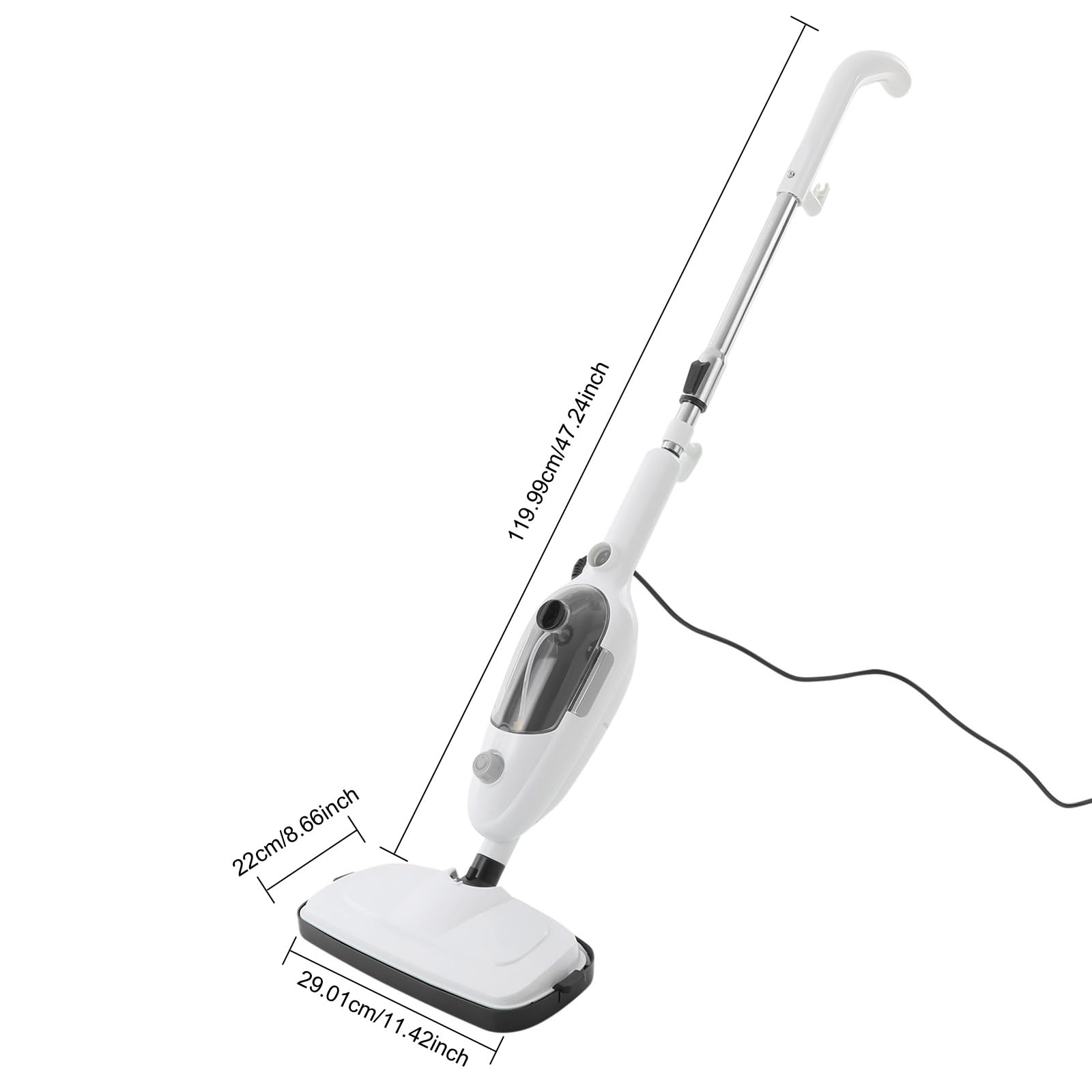 Dampfreiniger Komplett-Set 1300W mit transparentem Wassertank | Multifunktionaler Dampfmopp Bodenreiniger inkl. Bodendüse, Dampfdüse & Mopp für Fliesen & Böden