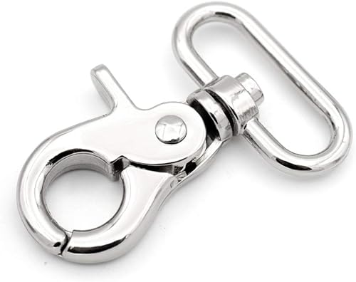 CRAFTMEMORE Gancho de presión de gatillo de metal, cierre de langosta giratorio, clips para bolsa, acabado de calidad, VTHO, 2 unidades (1 pulgada,