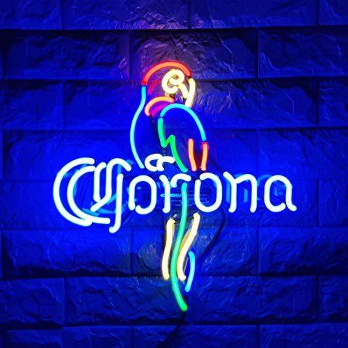 15"X15" inches Parrot Glass Neon Signs Bar Beer Wall Sign Cool Light for Wall Art, Bedroom Decorations, Home Accessories, Party, and Holiday Decor