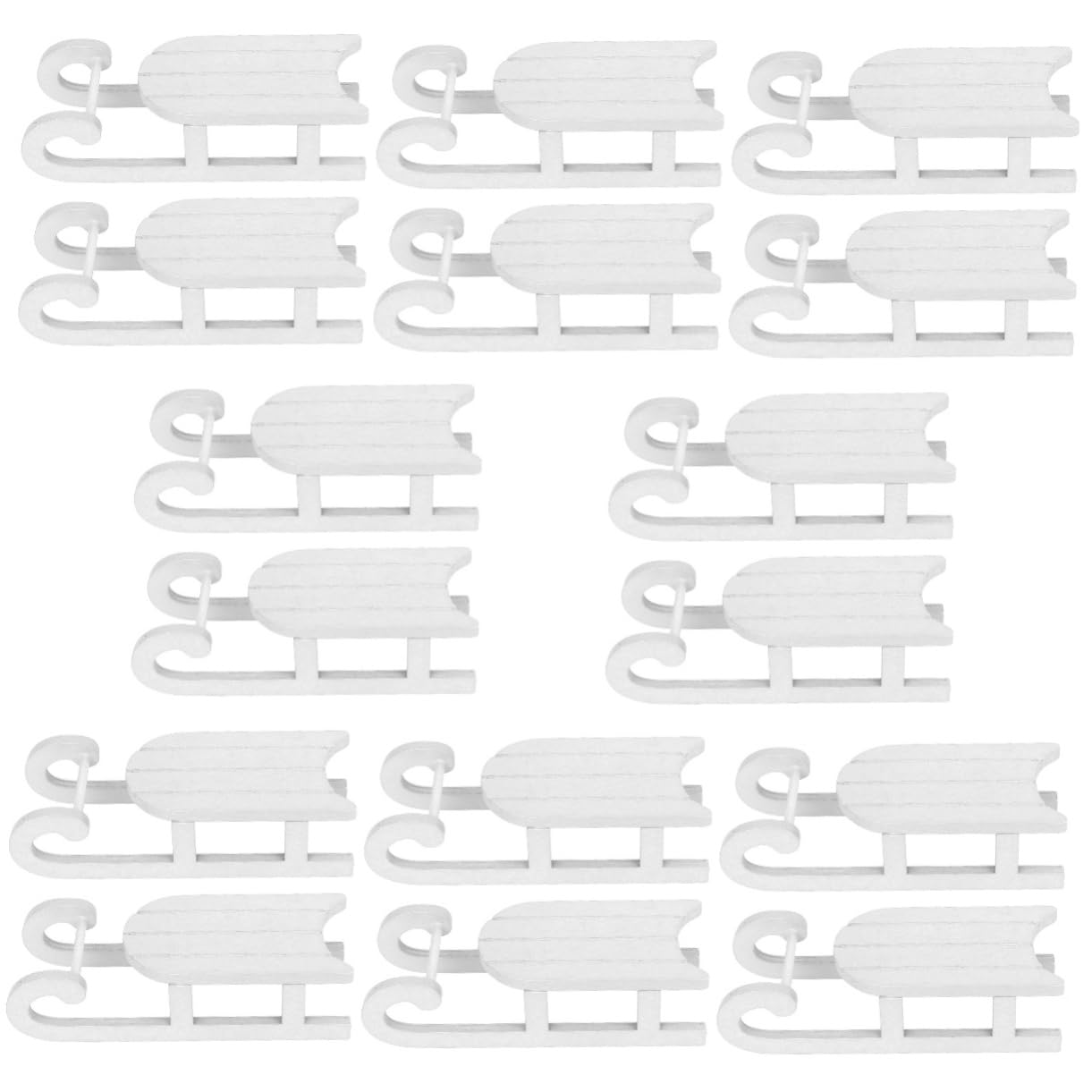 ABOOFAN 8 Set Ornamenti Di Slitta Di Natale Ornamento Slitta Addobbi Natalizi Fai Da Te Renne Natalizie Vacanza Ornamenti in Miniatura Gonfiabile Fiocco Di Neve Di Legno Bianca 2 Pezzi * 8