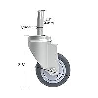 Vista 2 de Juego de 4 ruedas de 2 pulgadas para reemplazo de aspiradora de tienda, (Diámetro del eje 8mm o 5/16", Longitud 38mm o 1.5") - Juego de 4 ruedas