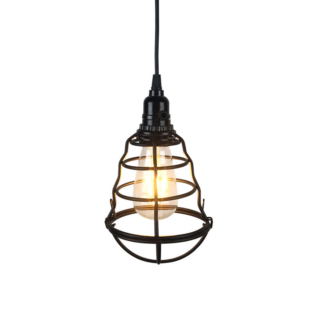 Suspension cage oiseaux haut de gamme en fer noir luminaire rétro rustique