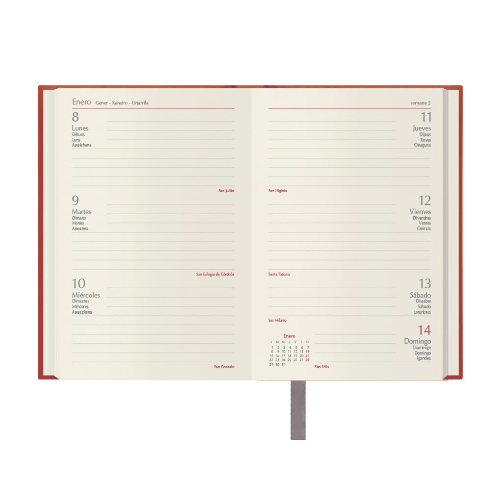 Dohe 12244, Week View Pocket Agenda 2018 with Lisbon Design, 8.5 x 13 cm, Bordeaux, burgundy - Image 2
