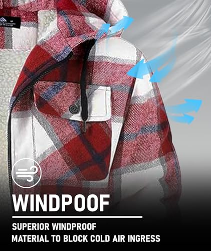 Image of GEEK LIGHTING Men's Flannel Shirts Jacket Sherpa Lined Fleece Plaid Hoodie Long Sleeve Winter Warm Coat