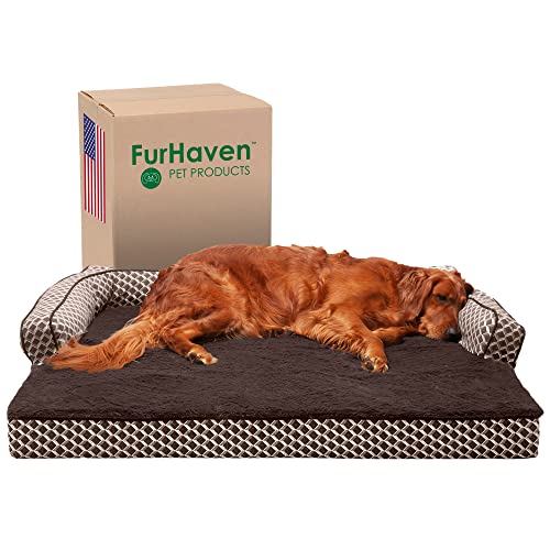 Furhaven Orthopedic Dog Bed for Large Dogs w/ Removable Bolsters