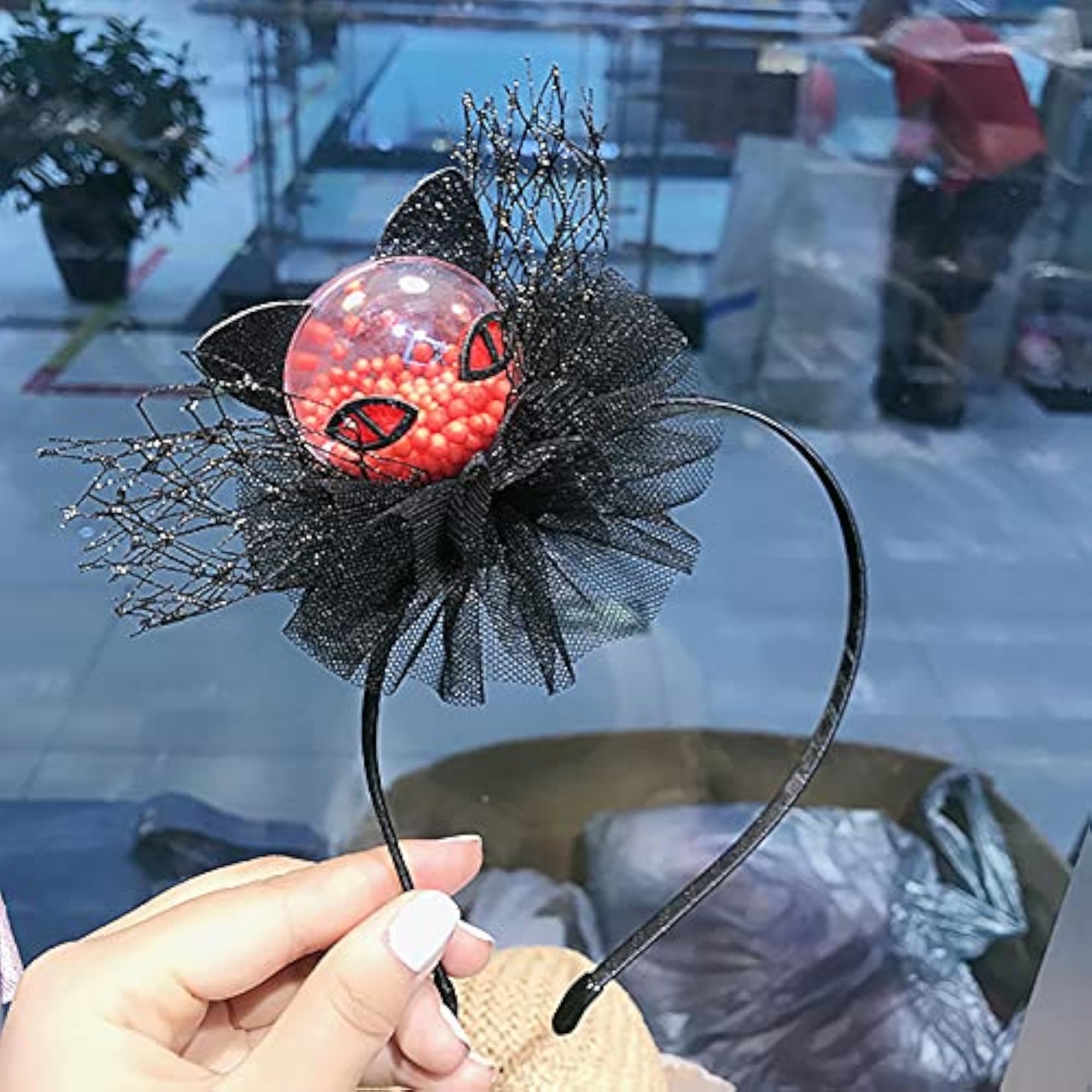 4pcs Light Up Devil Pumpkin Headbands Set for Women, Fun Accessories