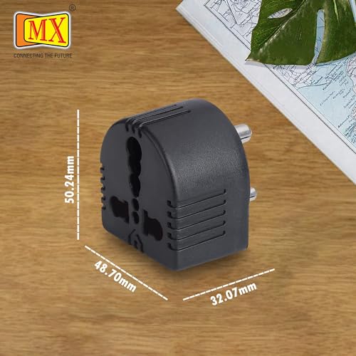 Image of MX 15A Converter Plug 5A to 15A 3 Pin Adapter | Universal Socket Power Converter for Home & Kitchen Appliances | Compact Wall Plug Adapter for Mixer, Microwave, Kettle & Other Devices