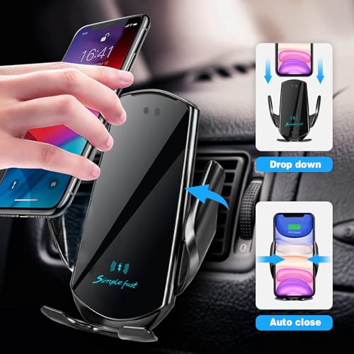 Wireless Car Charger, 15W Fast Charging Auto-Clamping Auto-Clamping Car Air Vent Phone - Image 3