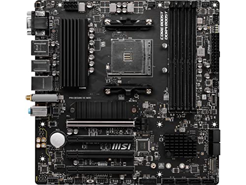MSI PRO B550M-VC WiFi ProSeries Motherboard (AMD Ryzen 5000 Series, AM4, DDR4, PCIe 4.0, SATA 6Gb/s, M.2, USB 3.2 Gen 2, HDMI/DP, Wi-Fi 6E, Bluetooth 5.2, mATX) - Image 4