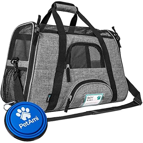 PetAmi Premium Airline Approved Soft-Sided Pet Travel Carrier | Ventilated, Comfortable Design with Safety Features | Ideal for Small to Medium Sized Cats, Dogs, and Pets (Large, Heather Gray) Cover