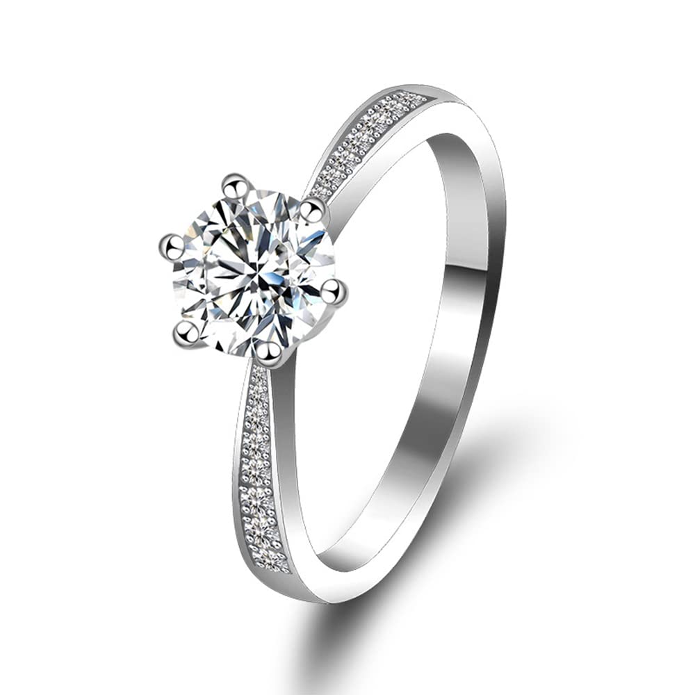 925 Sterling Silber 1CT Exquisite Funkelnde Moissanite Ring, Klassische Einfache Edelstein Ring Für Liebhaber, Freundin, Verlobte, Frau