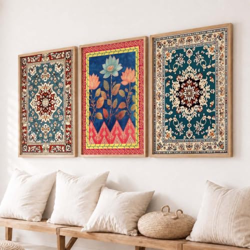 Image of kotart Wall Art Painting With Frame | Paintings Home Decoration For Living Room Bed Room Hotel Wall Decor Digital Reprint Indian Traditional Madhubani Set of 3 (13X17 inch)