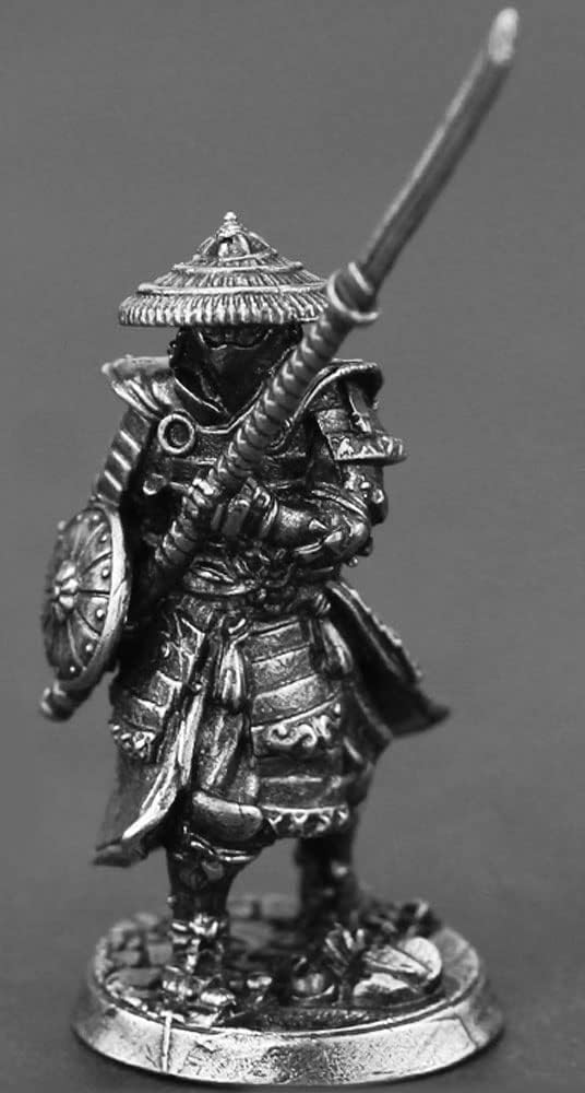Alloy Samurai Model, Ancient Mini Warrior Model Toy, Japanese Style Table Games and Chess Decoration Military Manual, DIY Alloy Samurai Doll (Long Sabre Samurai-E)