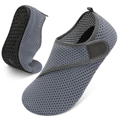 BARERUN Zapatos acuáticos descalzos para mujeres y hombres, calcetines acuáticos de secado rápido para natación, playa, piscina, surf, yoga, barco, viajes, antideslizantes, para interiores y