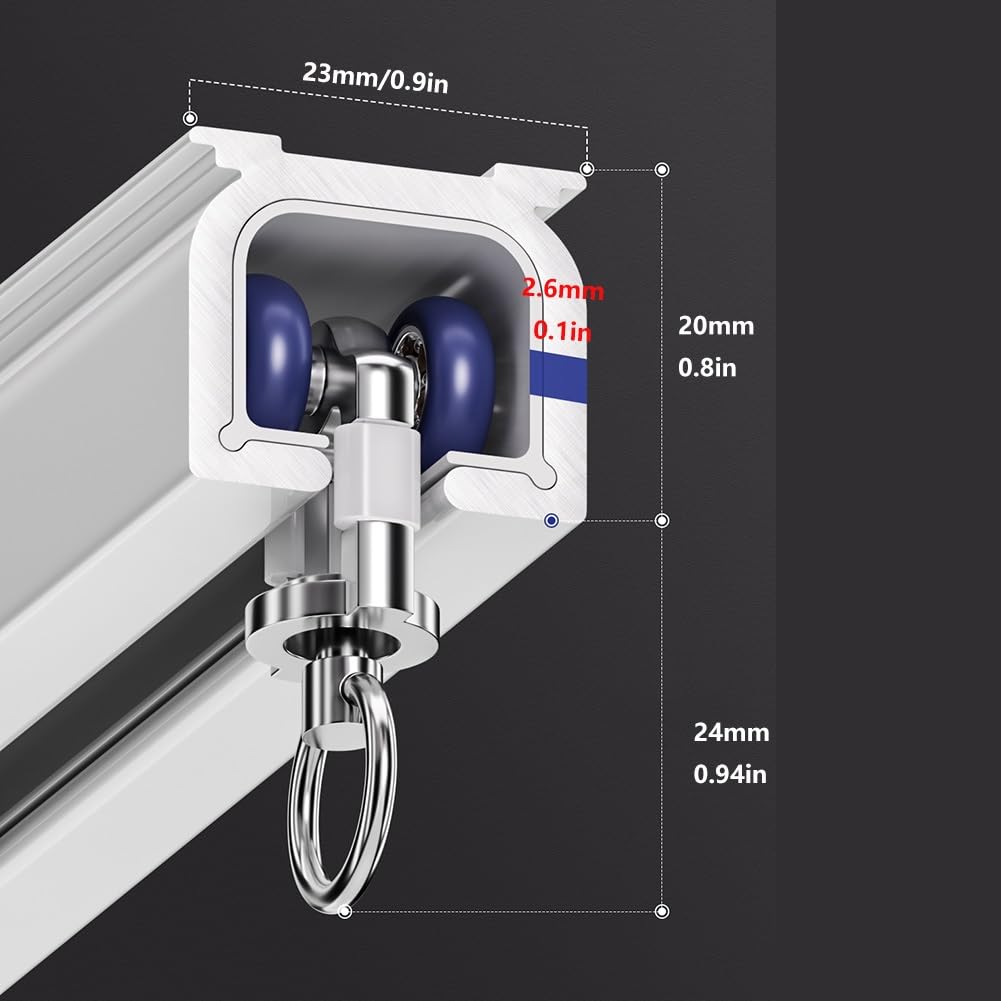 Rail de Rideau en Aluminium pour Plafond et Mur, Blanc, 100-400 cm