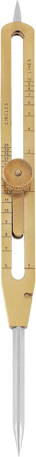 Acurit 9インチ 真鍮 プロポーショナルディバイダー - ソリッドスチールポイント 調節可能な脚 段階的な測定 持ち運びや保管
