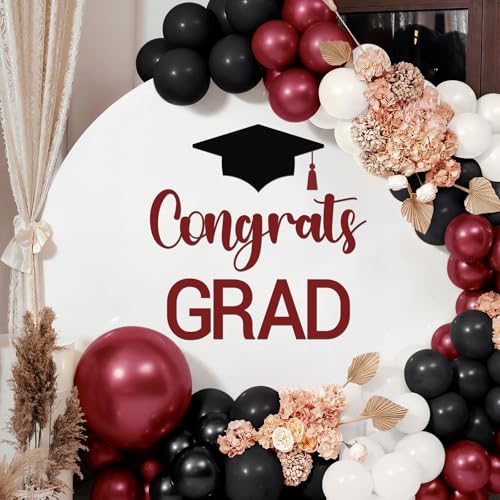 Image of Epakh 2026 Graduation Party Decal Sign for Backdrop Letters Peel and Stick Graduation Sticker for Balloon Arch Decorations Party Sign Wall Decor (Wine Red)