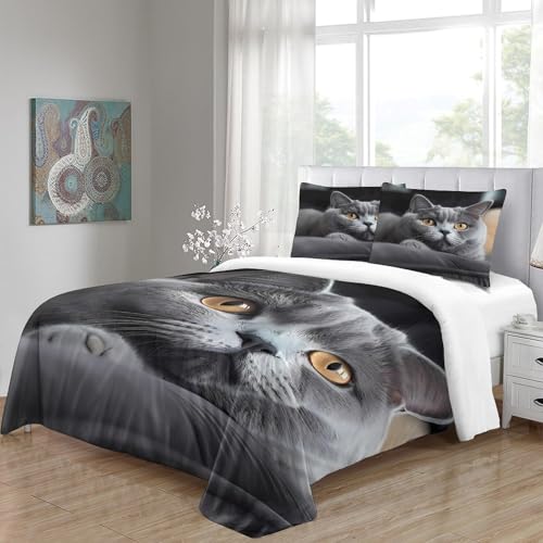 Housse de couette chat en microfibre douce et finitions invisibles - 8