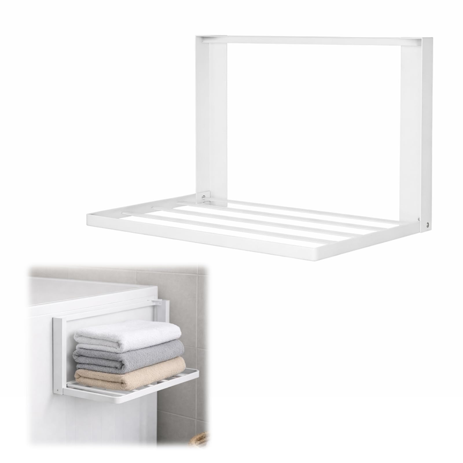 Mensola magnetica per lavatrice, estensibile, accessorio per lavatrice, 40,5 x 25 cm, stendibiancheria magnetica per asciugatrice, organizer per asciugamani, vestiti, biancheria sporca (bianco)