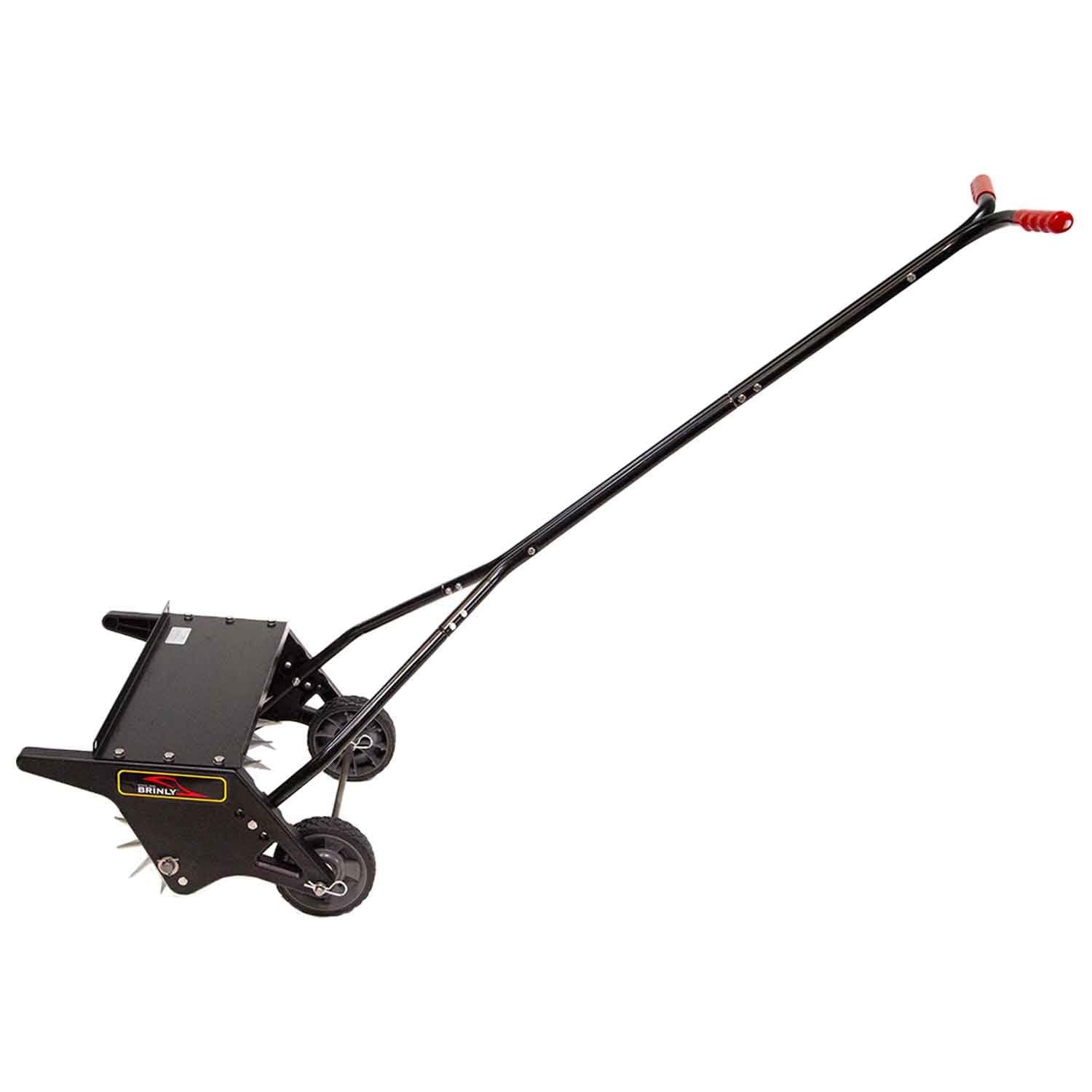 Brinly Aireador de Punta de Empuje Premium de 20 Pulgadas con Dientes de Acero galvanizado 3D y Bandeja de Pesas