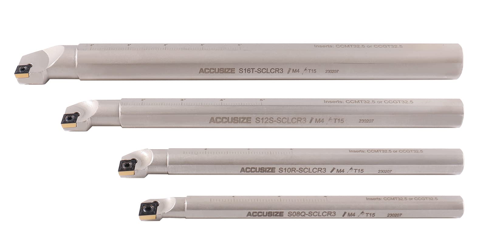 Accusize 3/8 Inch HSS Internal Threading & Boring Tool Set - 6 Piece Industrial Tool Kit