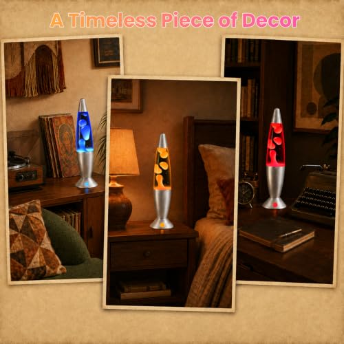 Image of 13.5 Inch Small LED Liquid Motion Lamps 17 Colors Color Changing Table Lamp for Kids Adults Bedroom Decor, Silver Blue Green Pink Relax Night Light Sensory Mood Nightlight with 8H Timing