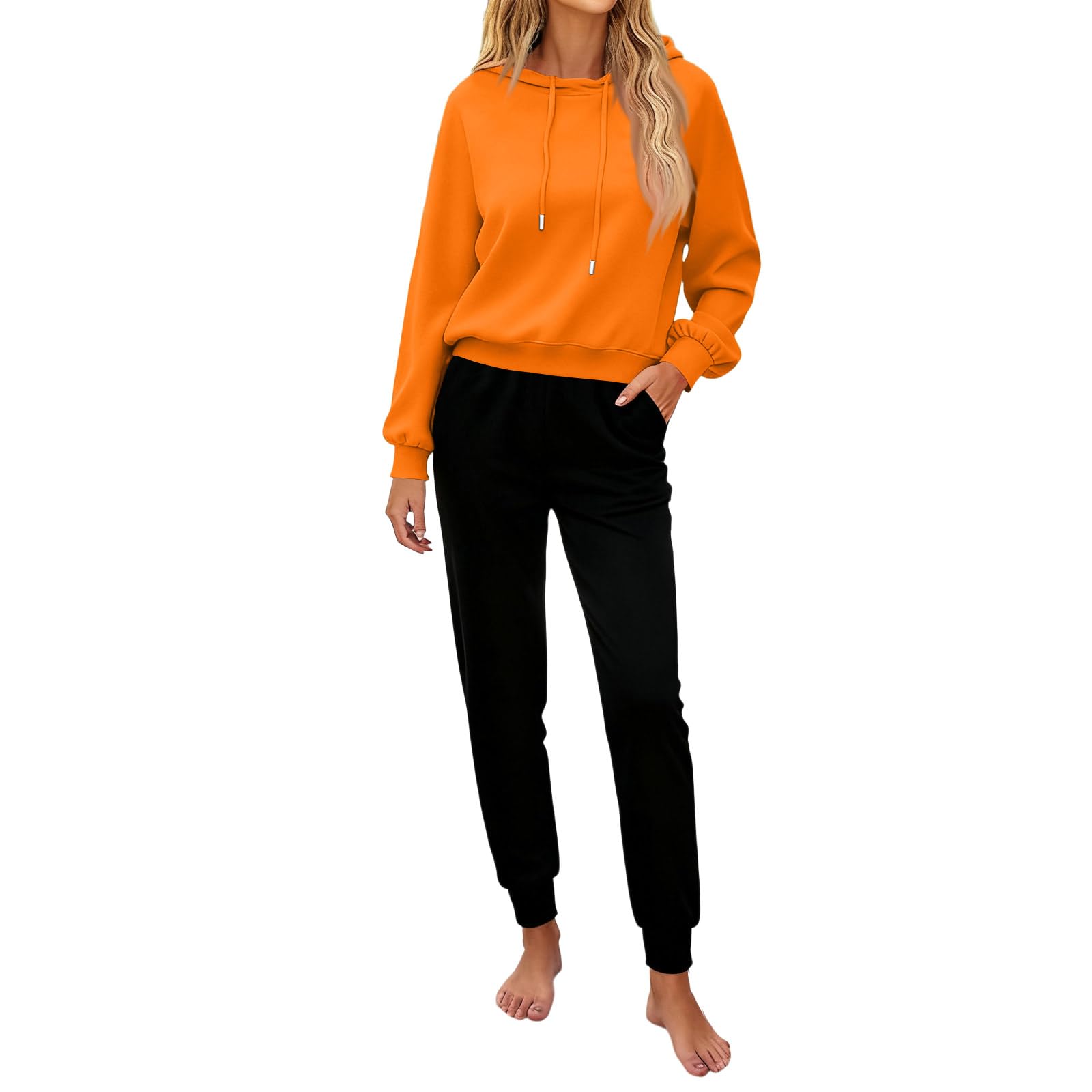 Womens Sweatsuits 2 Piece Set Winter Hoodie and Sweatpants Set Casual Fleece Jogging Suits Comfy Lounge Sets