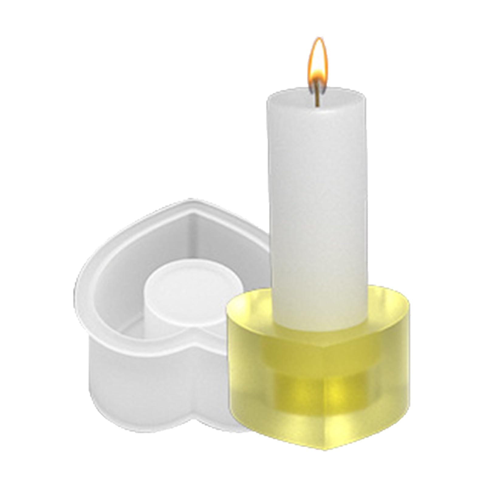 carotoe Geometric Holder Resin Mold Heart Candlestick Epoxy Casting Silicone Mold Candy Holder Home Table Ornament Geometric Candlestick Resin Wedding Ceremony Decoration