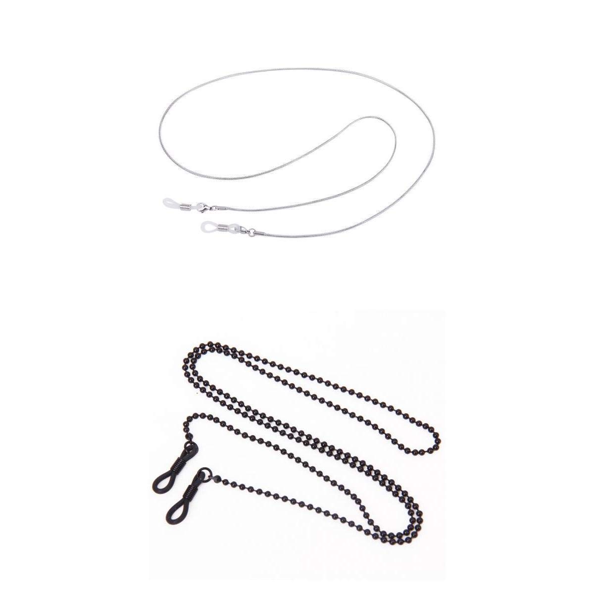Silver Black Metal Chain Eyeglasses Holder Cord Spectacles Sunglasses Glasses|Health & Beauty | Vision Care | Other Vision Care-image-4