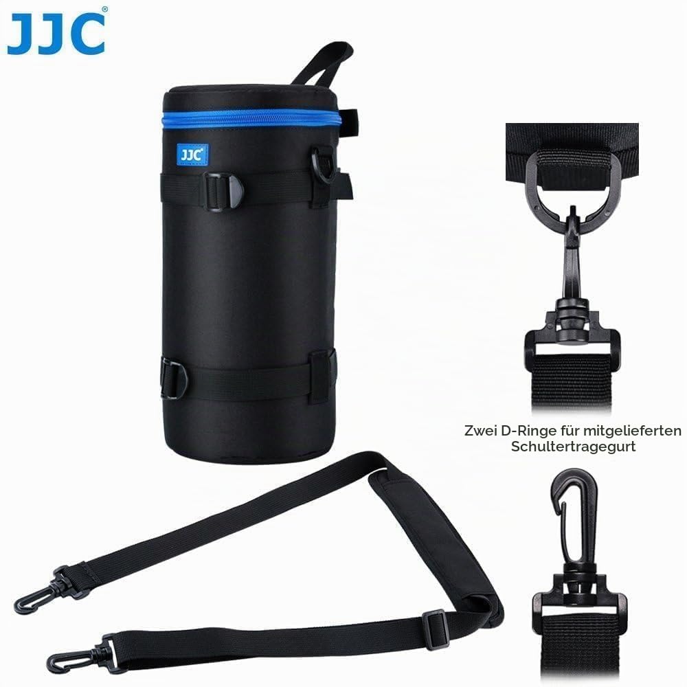 JJC Wasserabweisende Deluxe Objektivtasche mit Schultergurt für Canon RF 800mm F11 is STM, RF 100-500mm F4.5-7.1L is USM, AF-S NIKKOR 200-500mm F5.6E ED VR, Tamron 150-600mm, Innenmaße: 125 x 290mm