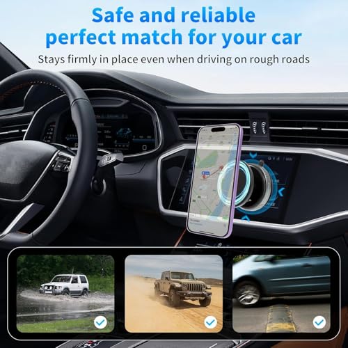 Image of 360 Magnetic Car Mobile Holder for Dashboard Vacuum Suction Phone Holder Mount Hand Free Magnetic Cell Phone Stand with Strong Grip Shockproof Suction Cup for Car,Office (Non-Extended)