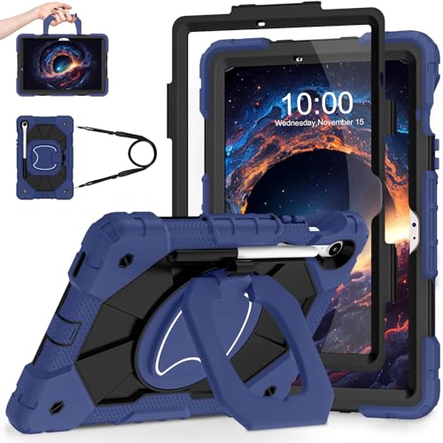 Image of WESOROL Case for Samsung Galaxy Tab S10 Lite /S10 FE /S9 FE 10.9 Inch Galaxy Tab S9 11 Inch,Shockproof Cover for Samsung S9 FE Tablet Case with Screen Protector Rotate Stand Pen Holder,Navy Black