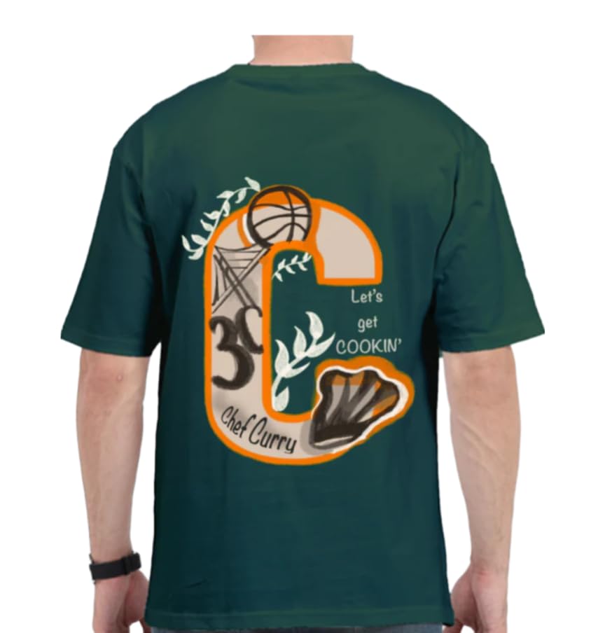 GenericBanterBox Stephen Curry Let's Get Cooking Oversized T-Shirt, Unisex | Super Combed Cotton | Ultra-Soft Feel | DTF Print | Pre-Shrunk Fabric