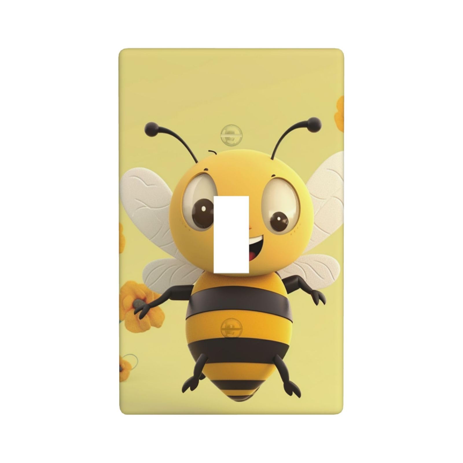 Decorator Wall Plate Cover Single Toggle Light Switch Cover Happy bee Wallplates Blank Electrical Rocker Switch Plate Covers for Electrical Outlets Decorative 1 Gang 4.5" x 2.76"