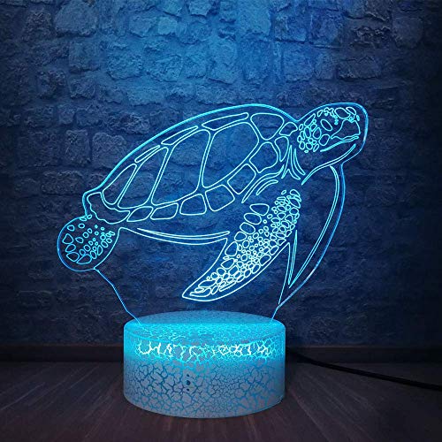 Preisvergleich Produktbild 3D Licht Nachtlampe Weihnachtsgeschenke 3D Lampe Tier Meeresschildkröten 3D Flahing Nachtlicht Led Weihnachtsdekoration Licht Rgb Baby Schlafatmosphäre Lampe Kinder Geschenk Mit Fernbedienung