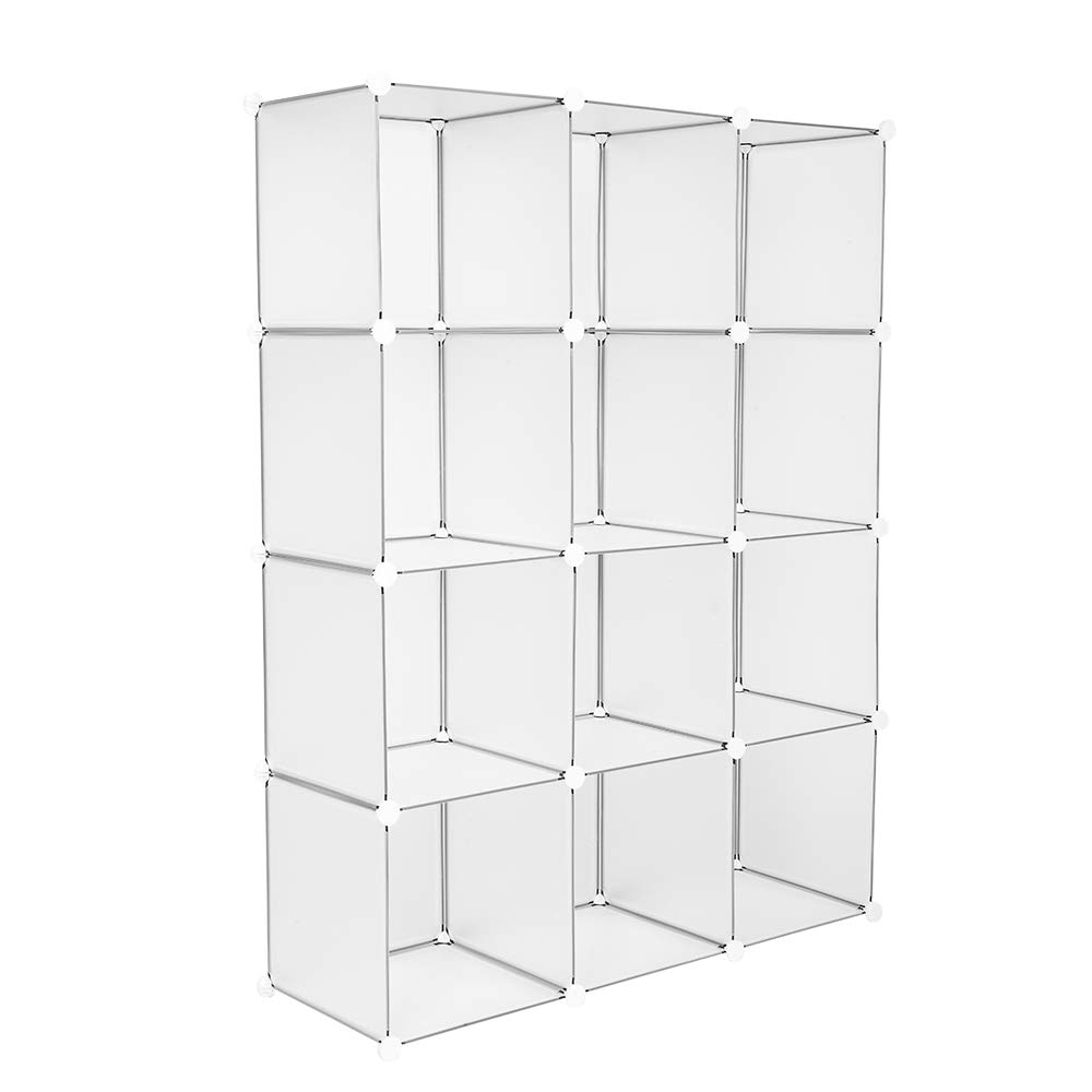 VINGLI Cube Storage, 12 Cubes Organizer Shelves Plastic Book Shelf, DIY