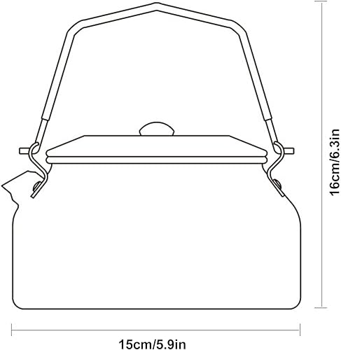Miniatura 5 de GLOGLOW 0.9L Camping Kettle, Portable Outdoor Tea Coffee Pot Hiking Cooking Gear Hot Water Kettle with Carrying Bag for Camping Picnic Stove Top