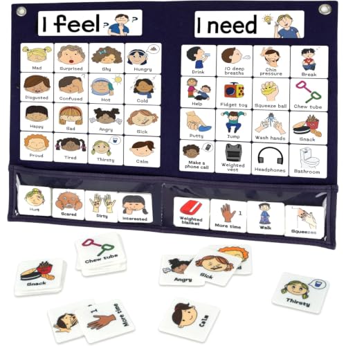 CHEFAN Feelings Chart, Calm Down Corner Supplies, Daycare Essentials, Social Emotional Learning Activities, Autism Learning Materials, ADHD Tools for Classroom Daycare & Home