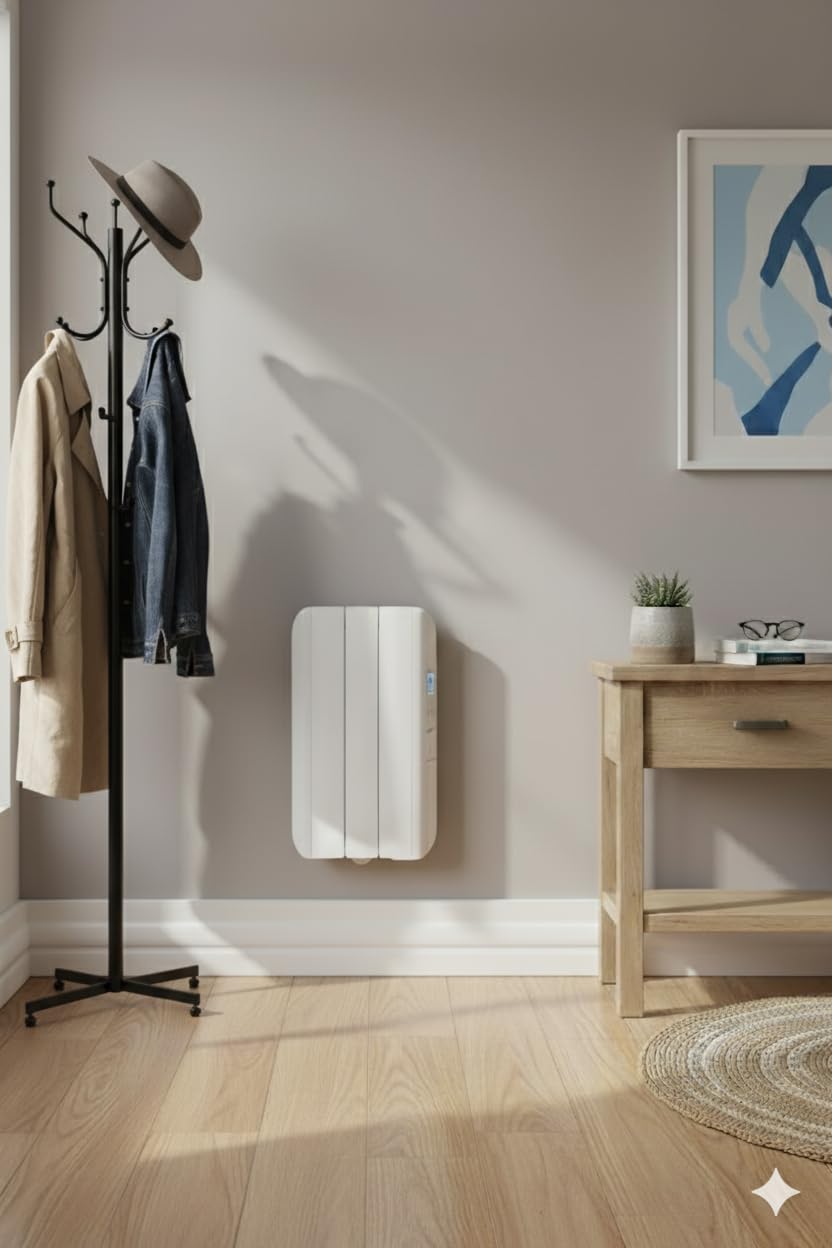 Farho Radiador Electrico Eco Green 330W (3) · Emisor Térmico con Termostato Digital Programable 24/7 · Radiadores Electricos Bajo Consumo para estancias de hasta 6 m² · 20 AÑOS DE GARANTÍA