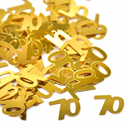 Coriandoli Compleanno In Oro 15g, 70 Anni Compleanno Coriandoli, Oro Coriandoli Paillettes, Per La Decorazione Della Tavola Di Festa Anniversario (Numero 70)