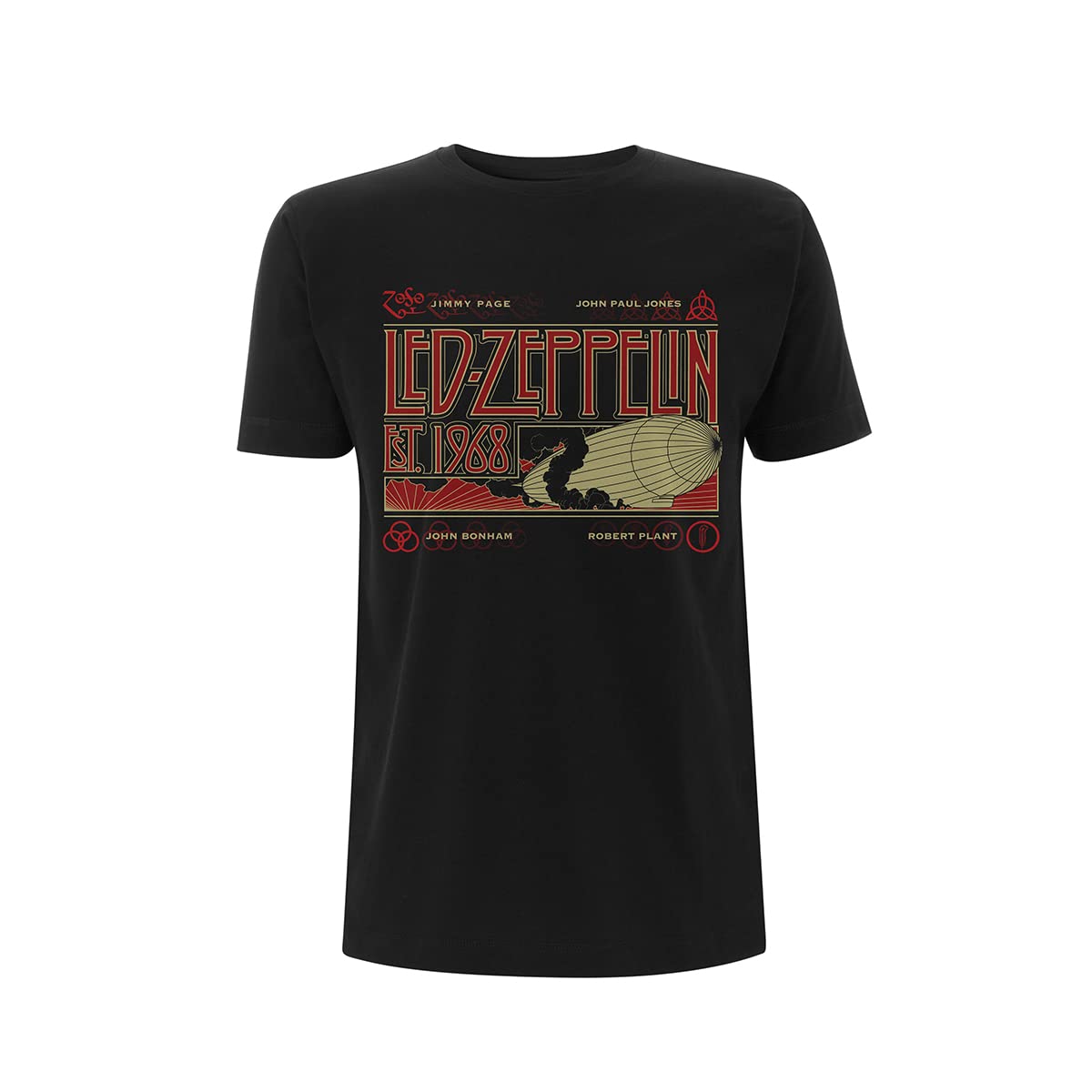 Led Zeppelin Zeppelin and Smoke Black Official Tee T-Shirt Mens Unisex (X-Large)