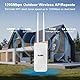 KuWFi Outdoor WLAN Access Point, Dualband 2.4GHz+5GHz Wireless Access Point, WiFi Access Point, AC1200 Long Range WiFi Extender, 200M Netzwerkabdeckung Extend WiFi Booster für Campus, Parks, Cafés, RV