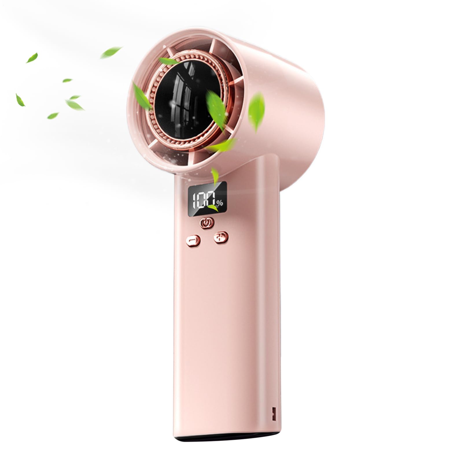 Ventilateur portable à main Turbo rechargeable avec écran LED et 100 vitesses réglables