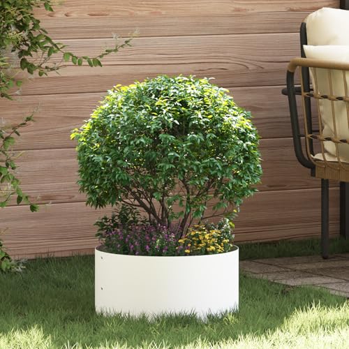Générique Grand Pot Métal Blanc Blanc Métal Grand Jardinières,Maison & Jardin,Pelouses & Jardins,Jardinage,Pots & Cache-Pots,Blanc,2.1 KG,873608
