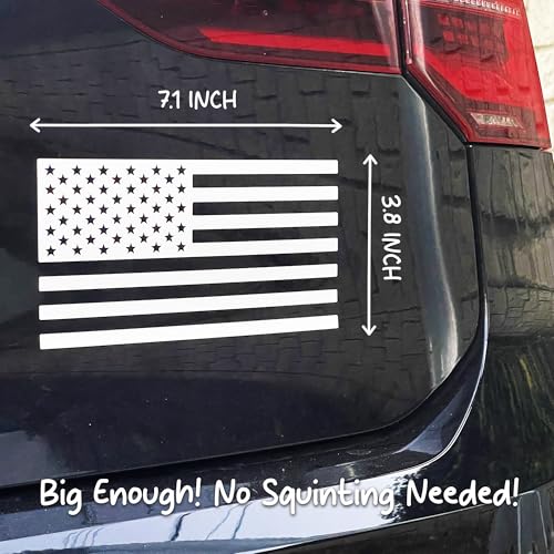 Image of GRITKULTURE Matte Subdued American Flag Decal Stickers 2 Pack for Cars, Trucks, Hard Hats, Laptops, Tumblers, and Window Police Military Tactical US Flag (Matte White)