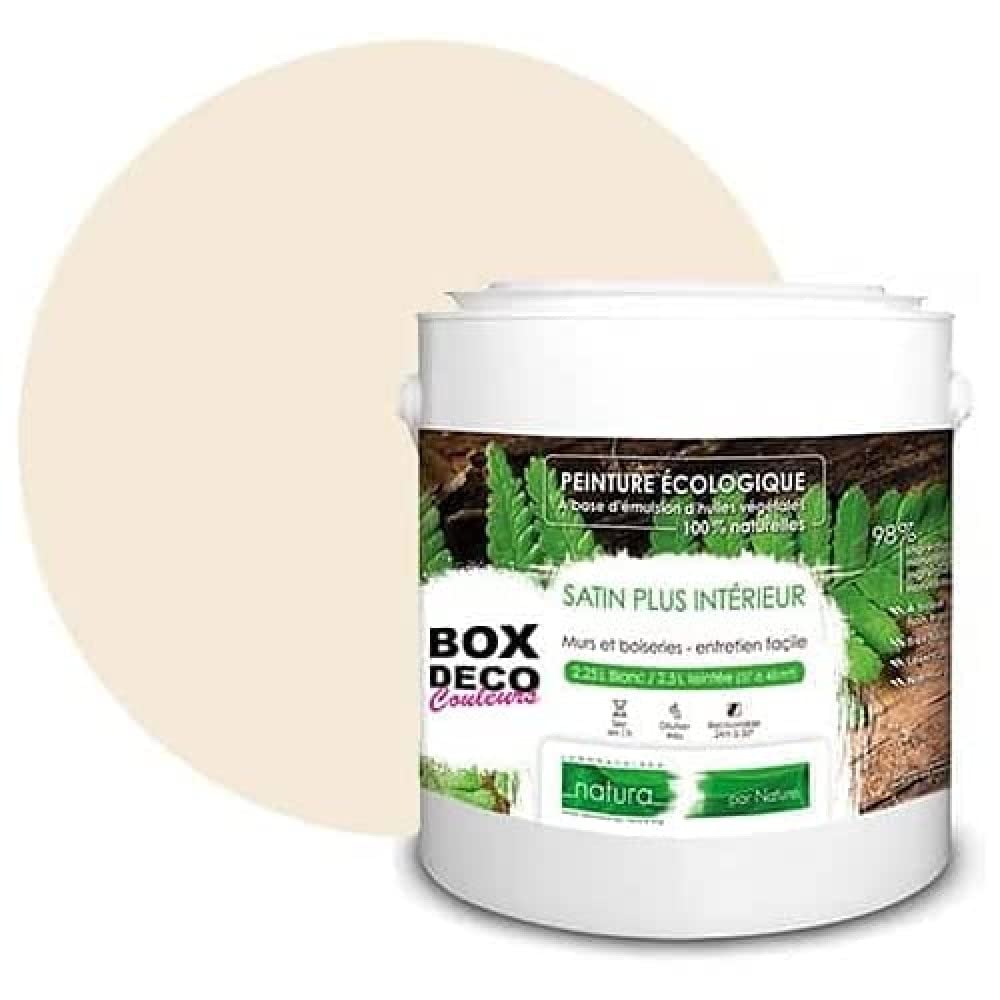 Pintura natural ecológica para pared, diseño de raso interior de Natura, 2,5 L, 33 m², color beige