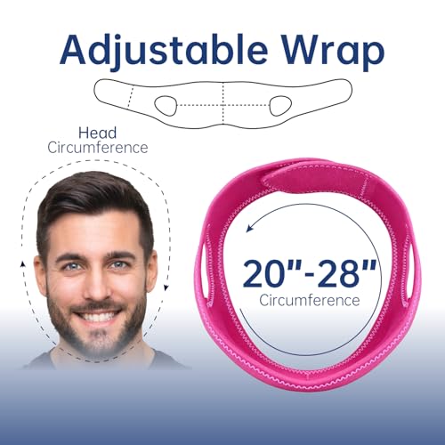 Image of Wisdom Teeth Ice Pack Head Wrap Jaw Face Ice Pack with 4 Gel Packs for Wisdom Teeth Removal Extraction Toothache Pain Relief Facial Oral Surgery TMJ Tonsillectomy Recovery (with Ear Hole-Rose Pink)
